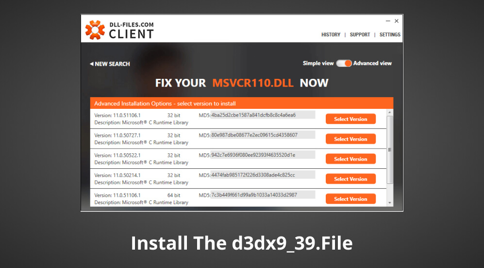 Install The d3dx9_39.File 