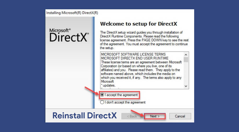 Reinstall DirectX